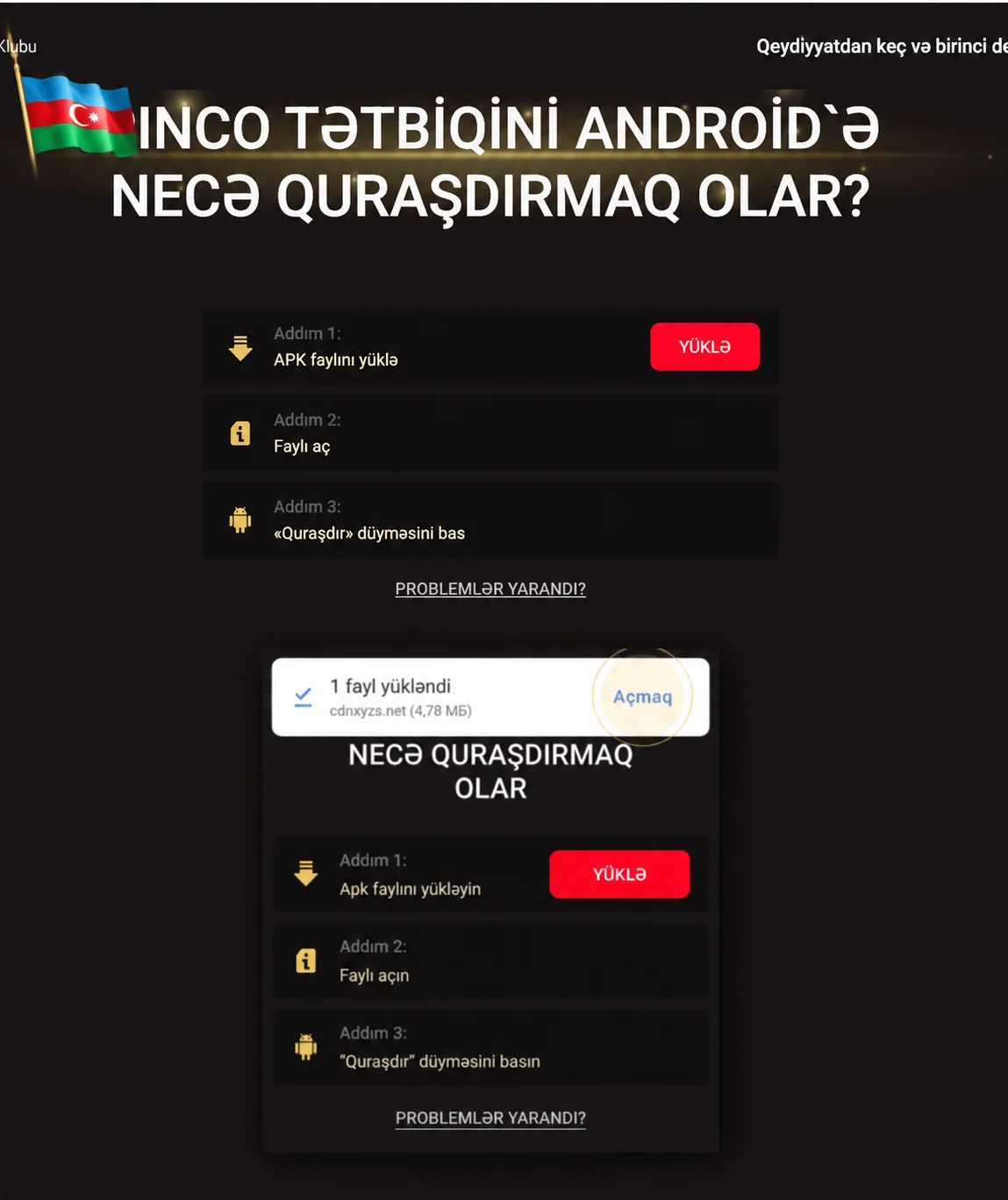 Pinco APK faylını yükləmək, açmaq və Android-də quraşdırmaq addımları